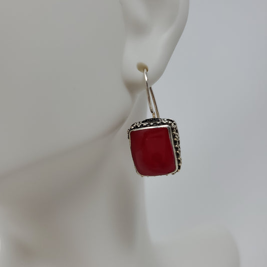 Acc Red Sterling Silver SQ