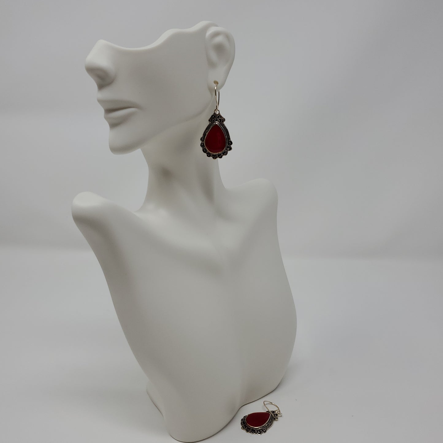 Acc Red Oval Sterling Silver