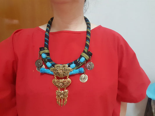 Acc Necklace Blue and Blue Tenun Sumba