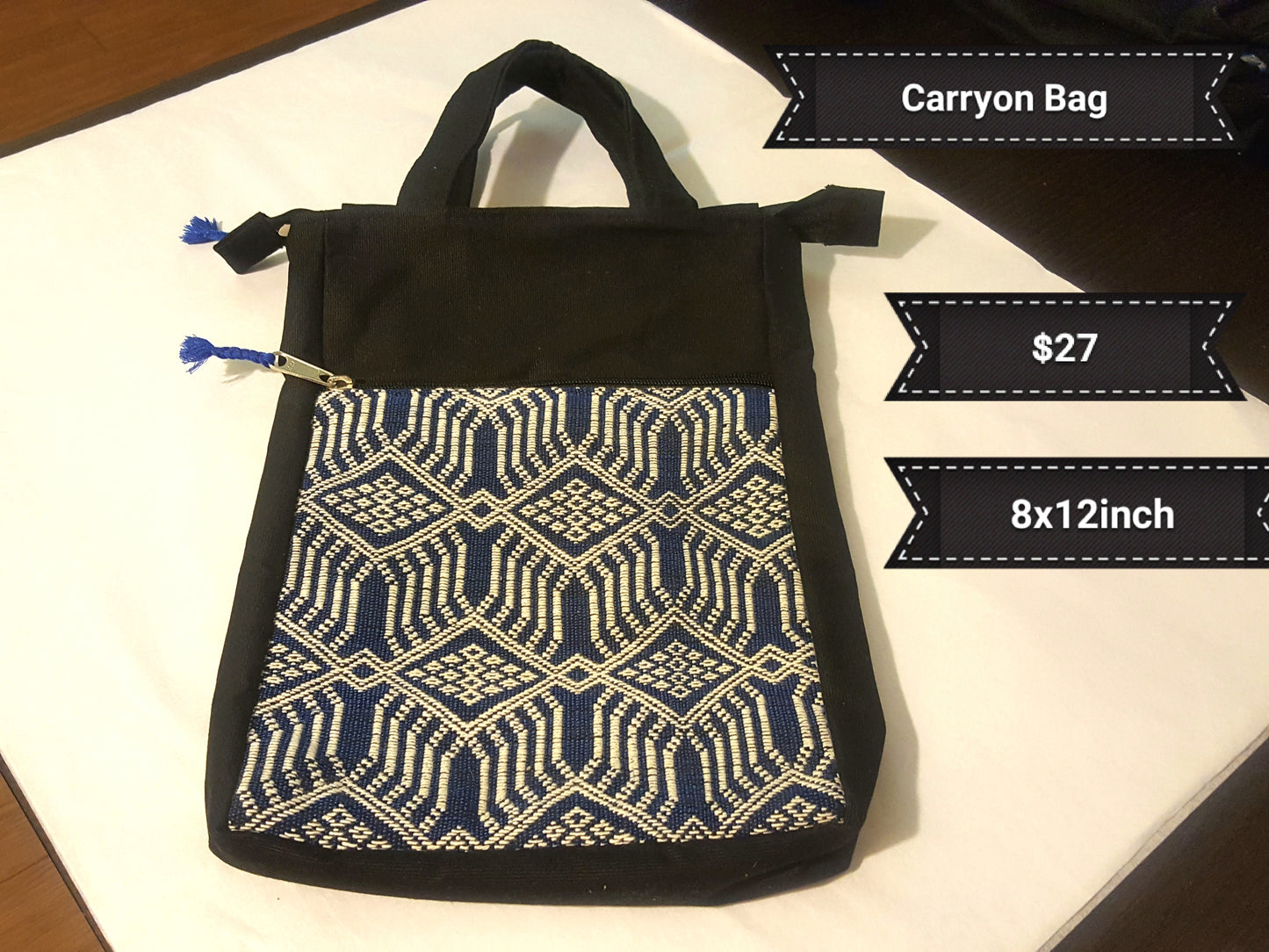 Carry On Bag-Blue Motif