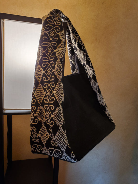 Shoulder Bag Black Tribe Motif