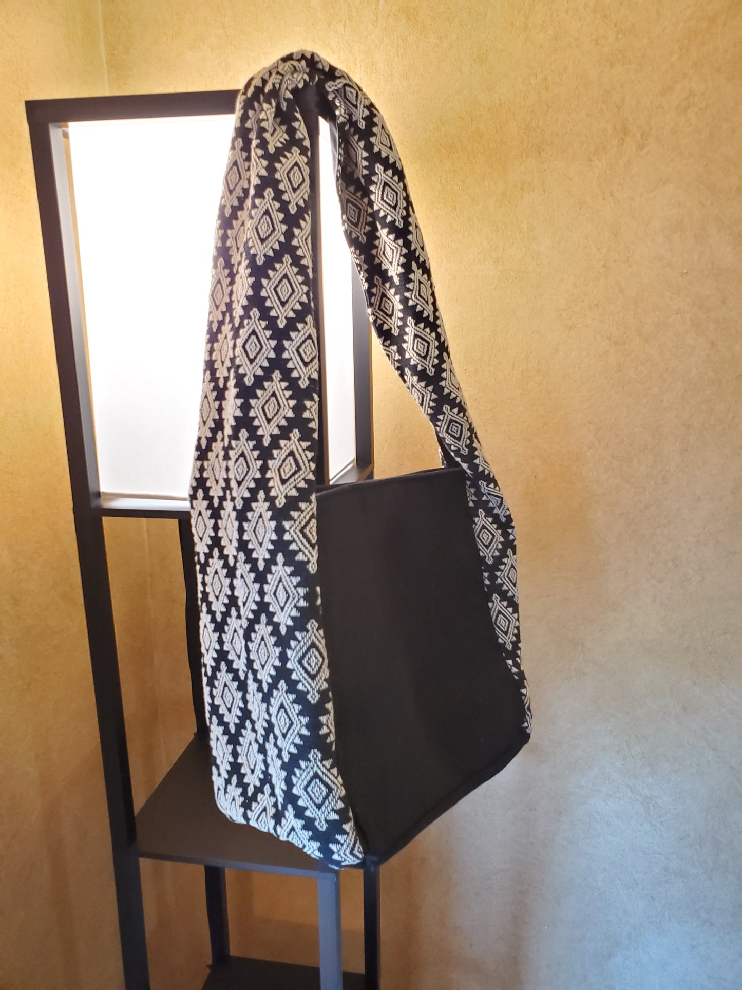 Shoulder Bag Black D3 Motif