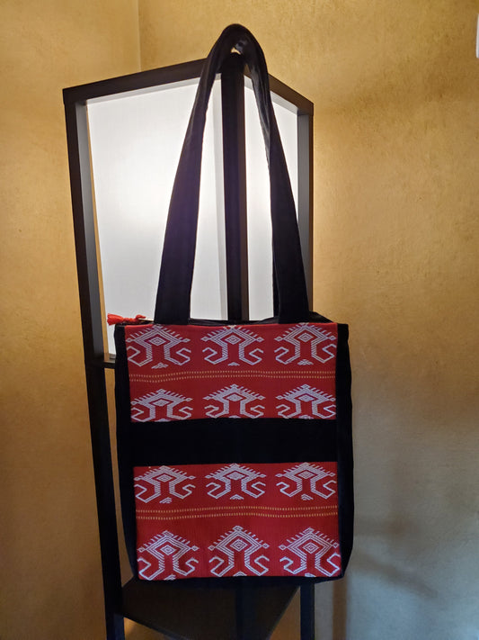 Tote-Red Mamuli with Shoulder Long Strap