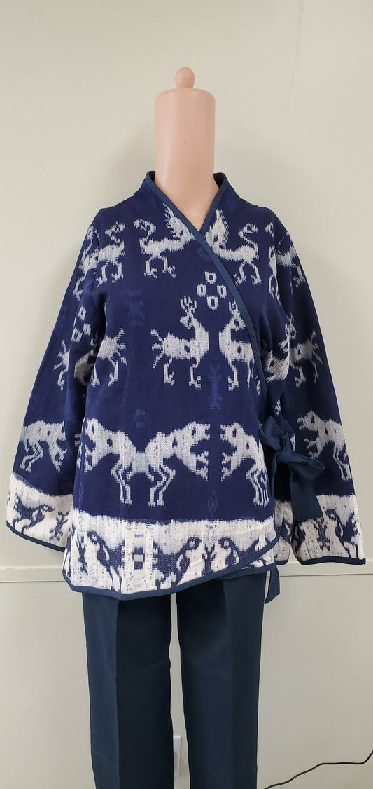 Clt Blouse Blue Tenun