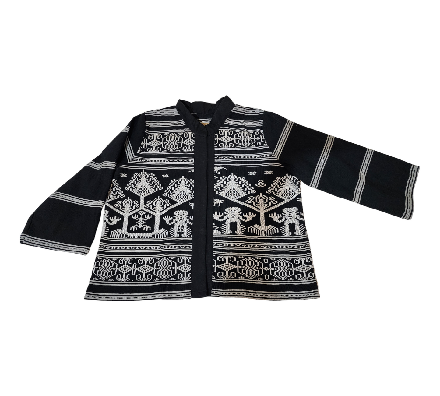 Clt Coat Tenun Black & White