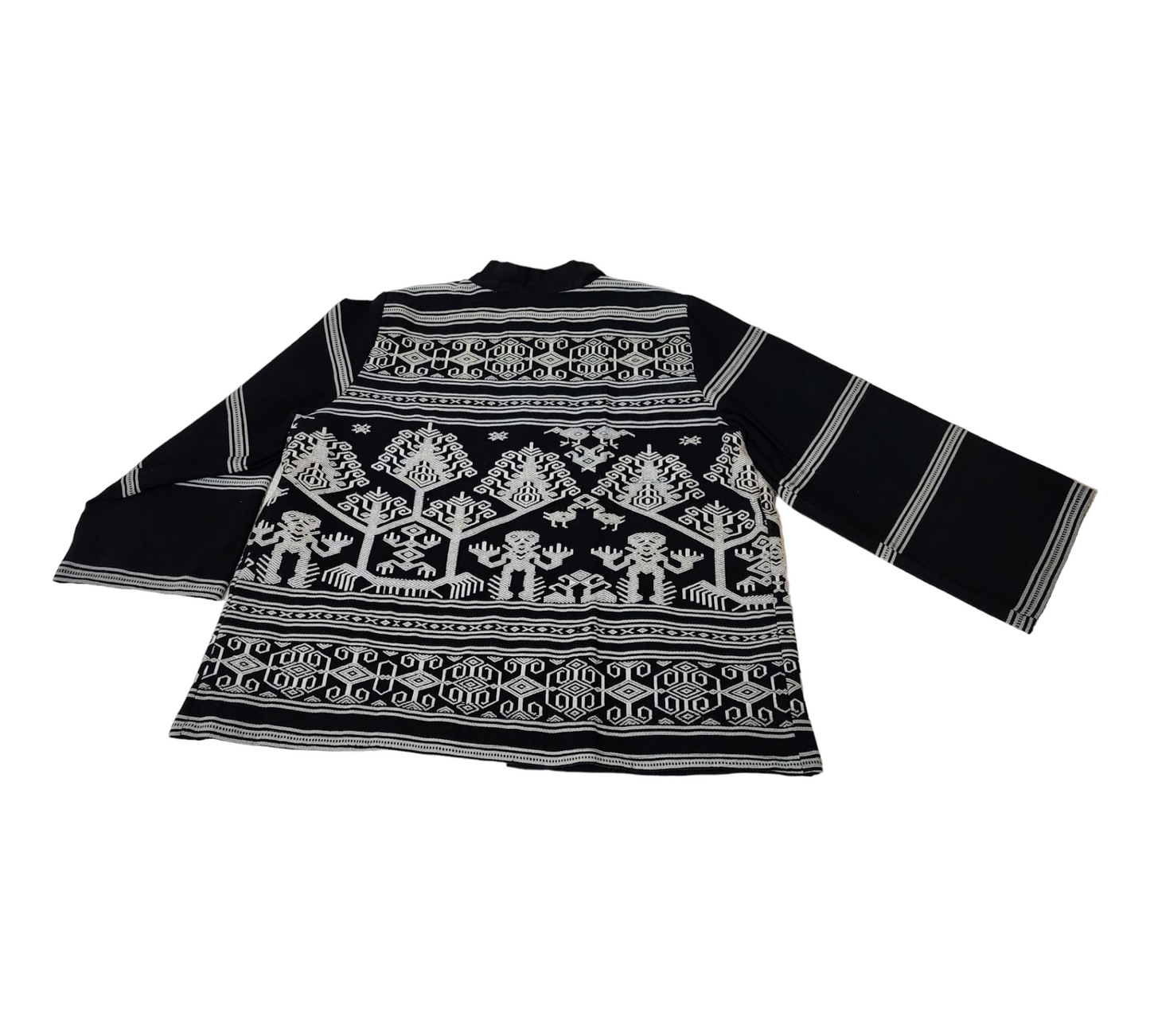 Clt Coat Tenun Black & White